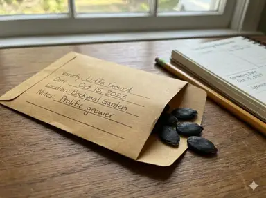 Labeling seed packet with variety and date