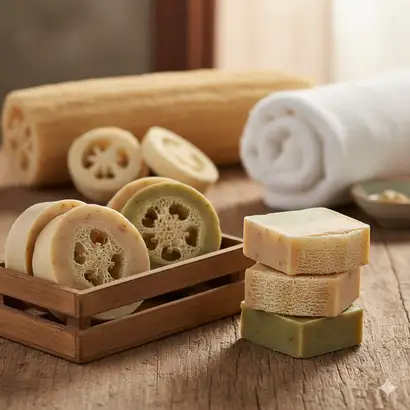 Handmade loofah soap bars