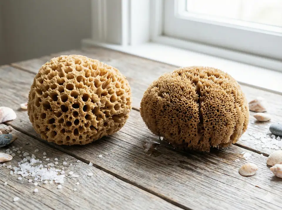 Premium Mediterranean sea sponge with soft porous texture ideal for sensitive skin and gentle cleansing