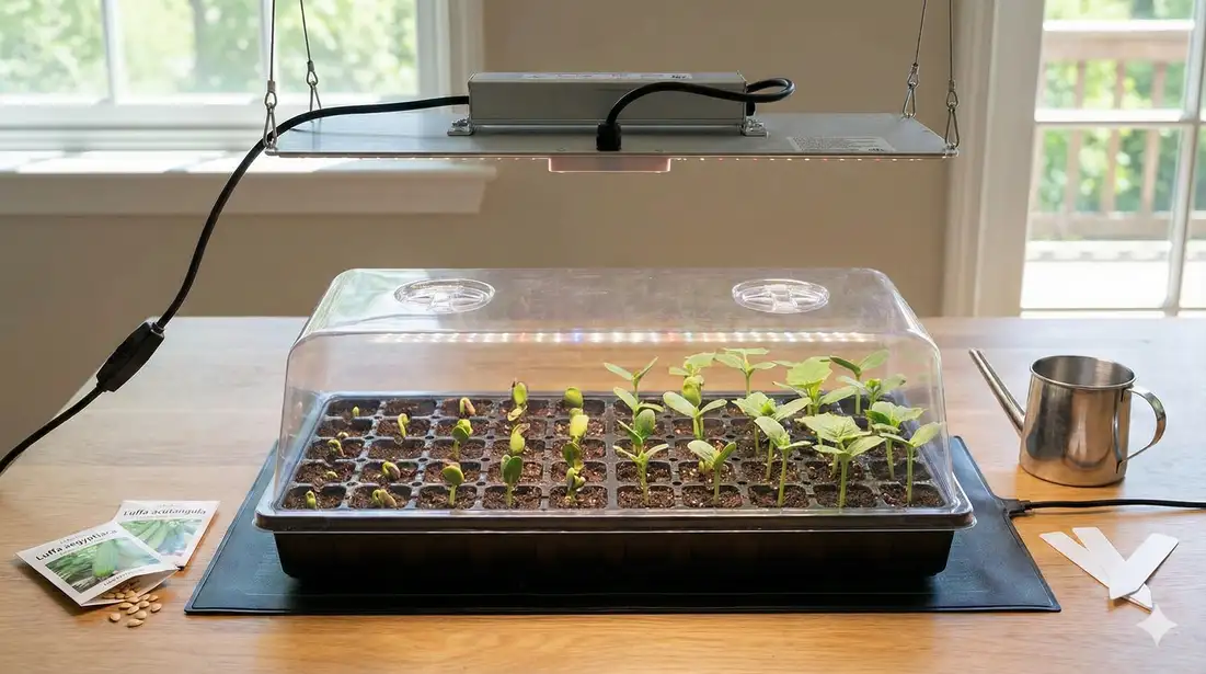 Complete seed starting kit with trays dome and heat mat